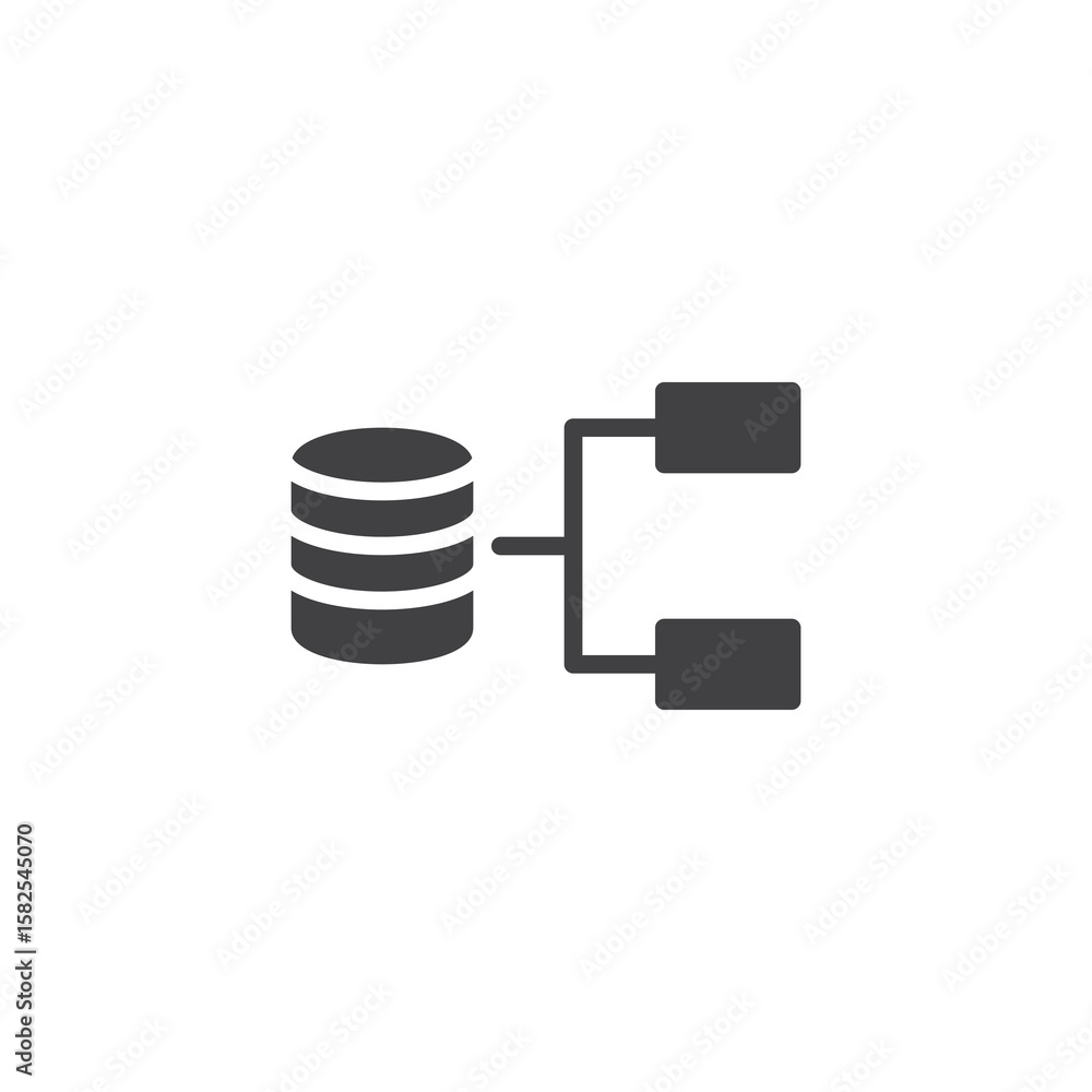 Aufkleber database structure solid vector icon