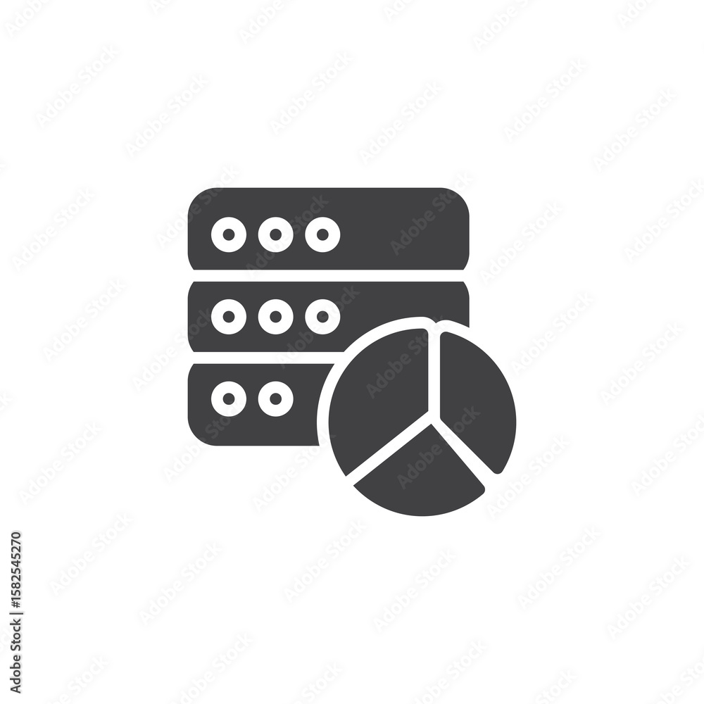 Poster ai visual data solid vector icon