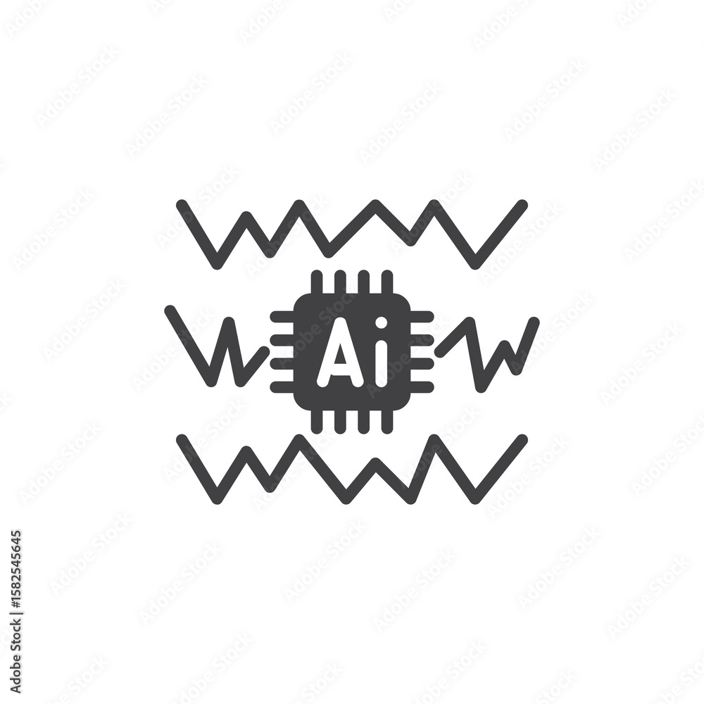 Poster signal processor solid vector icon