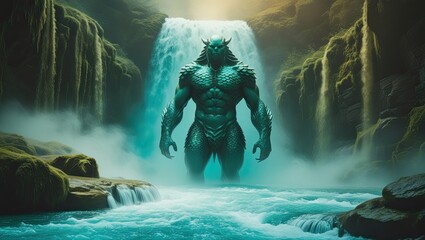 Majestic Scaled Titan Emerging From