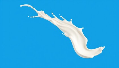 Obraz premium Dynamic Milk Splash Against a Vibrant Blue Background for Dairy and Food Concepts