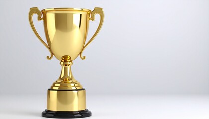 Gold trophy with dual handles on black base, symbolizing achievement and recognition