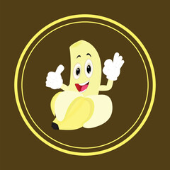 Cheerful Cartoon Banana Character with Thumbs Up and Okay Gesture