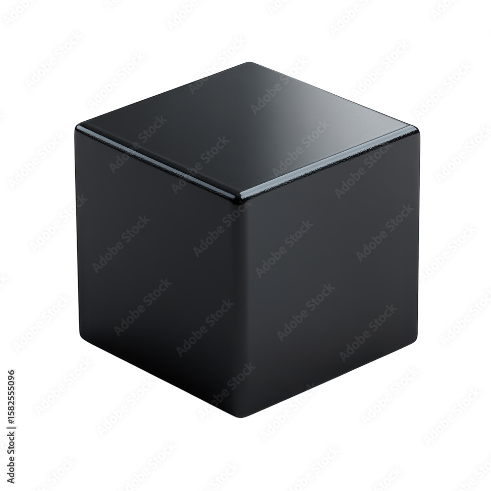 Aufkleber glossy dark block precision design modern minimalist geometric shapes on transparent background