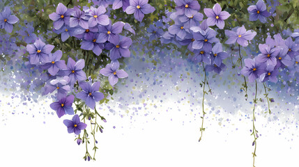 Whimsical Watercolor Garden of Shooting Star Phlox

