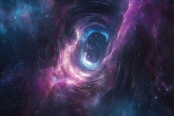Cosmic Nebula Swirling Through Space A Vibrant Tunnel