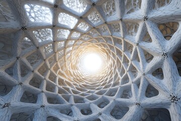 Abstract White Architectural Structure Light Tunnel