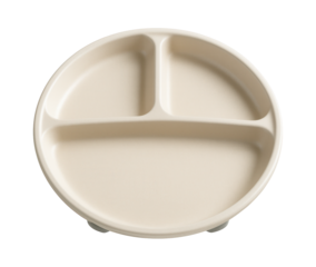 Divided microwave dinner plate made of durable plastic, perfect for serving complete meals in a college dorm room.