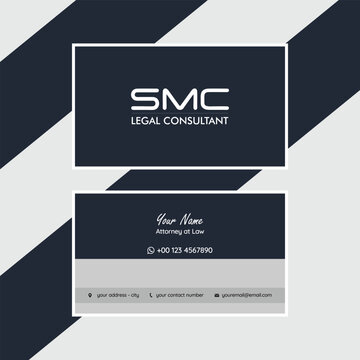 Law firm business card for advocate, lawyer and legal consultant