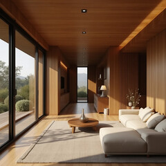 modern living room with fireplace