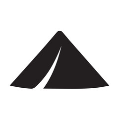 Silhouette Style Vector Tent Logo Design &ndash; Minimalist Camping Adventure Emblem for Outdoor Brand, Travel Icon, Hiking Badge, Nature Expedition Symbol, Editable AI and EPS Format