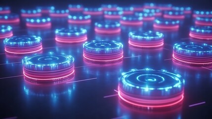 Abstract futuristic glowing discs