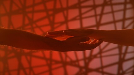 Artistic Silhouette of Hands Reaching for Connection