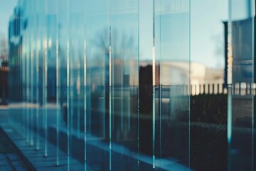 Reflections shimmering on glass panels at a modern building during the daytime