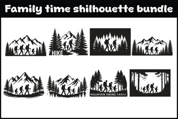 Heartwarming Family Walk Silhouette Bundle