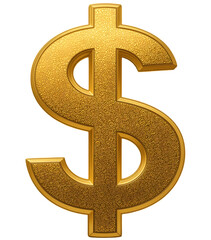 Gold Coin with Dollar Sign – Cartoon Plastic Style PNG Icon