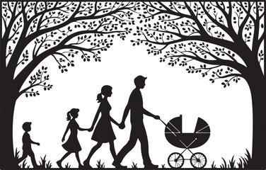 Heartwarming Family Walk Silhouette Bundle