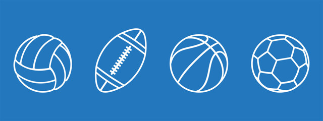 Sports ball outline. Isolated sports ball on white background