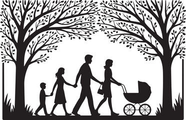 Heartwarming Family Walk Silhouette Bundle