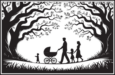 Heartwarming Family Walk Silhouette Bundle
