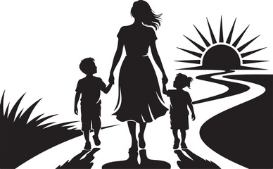 Heartwarming Family Walk Silhouette Bundle