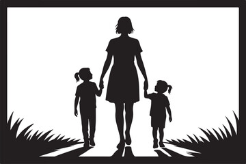 Heartwarming Family Walk Silhouette Bundle