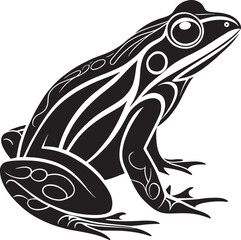 Naklejka premium Black frog illustration amphibian