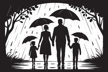 Heartwarming Family Walk Silhouette Bundle