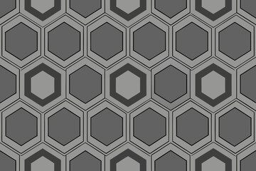 Monochrome geometric pattern with hexagonal shapes creating a modern and elegant background for various design applications