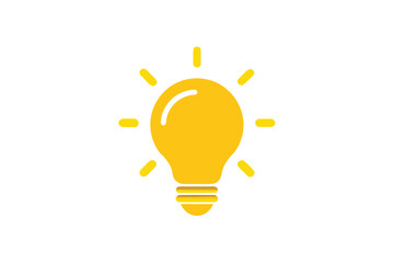 Light Bulb Icon With Glow Effect Bright Yellow
