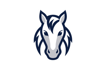 Horse Face Icon Stylized Linework On White Background