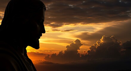 Sunset Silhouette of Jesus Christ