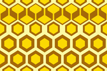 Honeycomb pattern with yellow and brown colors geometric design abstract background for creative projects and designs