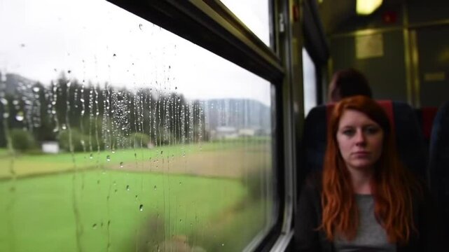 Girl on Train: Gazing at the Passing Landscape