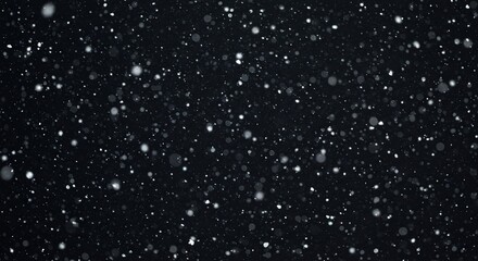 Snow Falling Night Sky Dark Background with White Snowflakes in Motion
