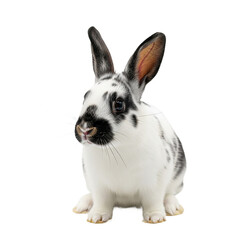 Obraz premium Black and White Rabbit A CloseUp Photograph of a Domestic Rabbit