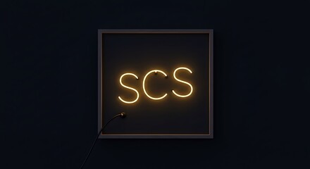 Neon Sign: SCS in Dark Room