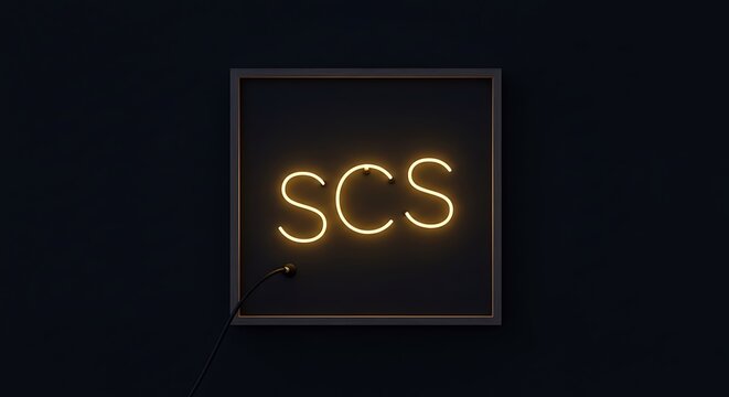 Neon Sign: SCS in Dark Room