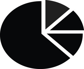 A pie chart with four segments, showing a large dark segment and three smaller segments of varying shades of gray.