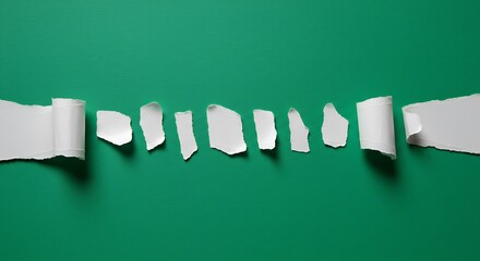 Torn Paper on Green Background: Abstract Texture and Design