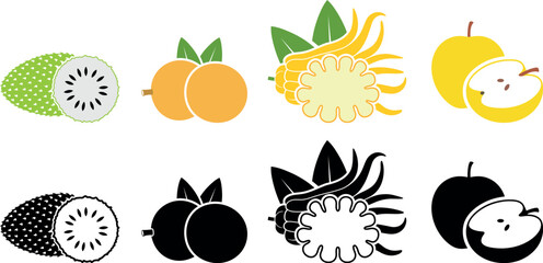 Fruit logo. Isolated fruit on white background