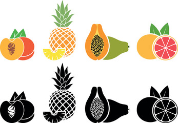 Fruit logo. Isolated fruit on white background