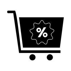 Discount Banner Black and White Percentage Symbol