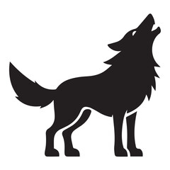 Fototapeta premium Silhouette Style Vector Wolf Logo Design – Wild Animal Icon for Outdoor Adventure Branding, Hunting Club Emblems, Nature Apparel Prints, Sports Mascots, Wilderness Graphics, and Tribal Artwork