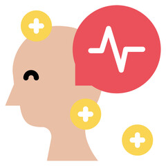 signal thoughts mind mental health think flat style icon