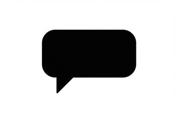 Fototapeta premium Simple black speech bubble icon on a clean white background