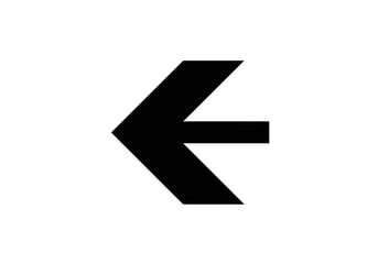 Bold black arrow pointing to the left against a clean white background