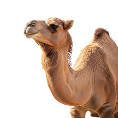 Obraz premium Dromedary Camel CloseUp Portrait Against White Background
