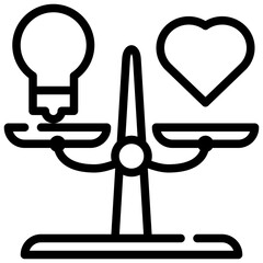 mind heart balance mental health simple line icon