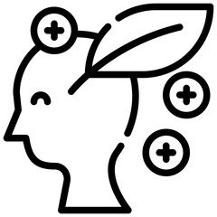 mental health growth mind think simple line icon